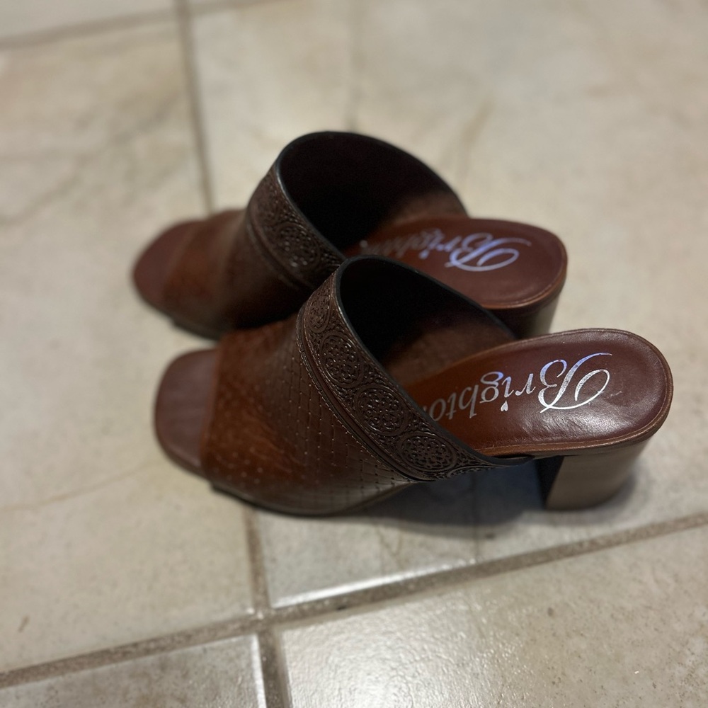 Brighton Chocolate Woven Leather Mules - Picture 2 of 5